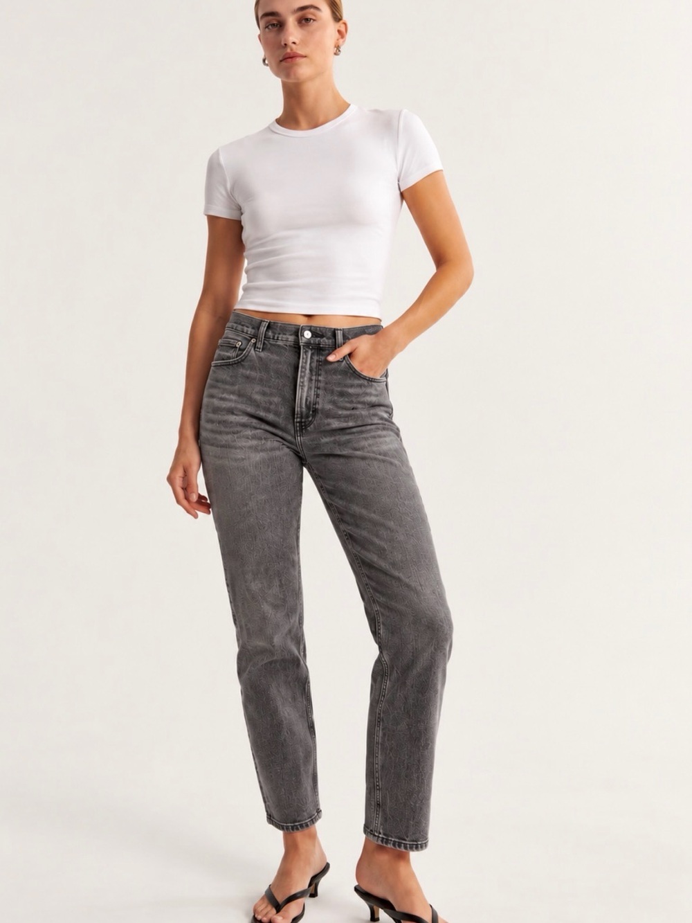 Abercrombie & Fitch The Mom High Rise Jeans Gray Size 6